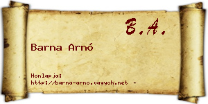 Barna Arnó névjegykártya